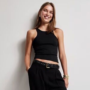 NWT JCrew favorite tank black vintage rib